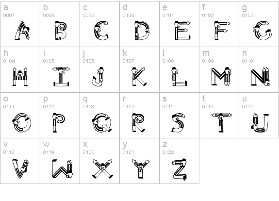 Arbitre lowercase a-z preview