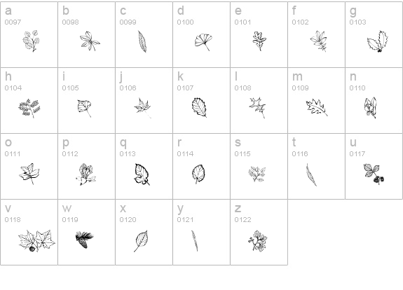 ArborisFolium lowercase a-z preview