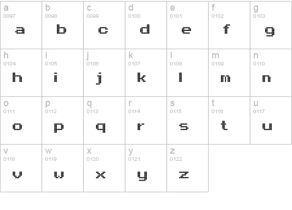 Arcade lowercase a-z preview