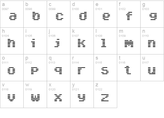 Arcade Classic lowercase a-z preview