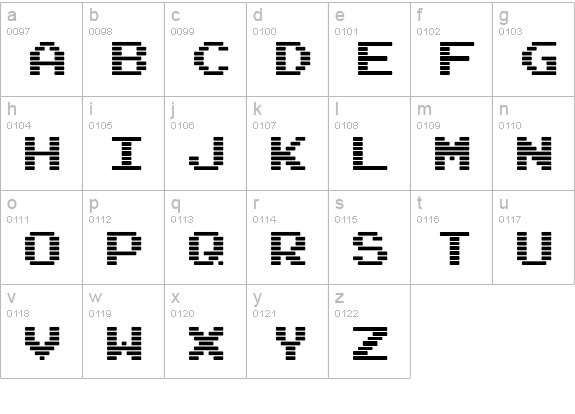 Arcade Interlaced lowercase a-z preview
