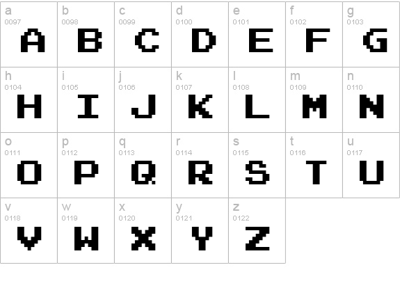 Arcade Normal lowercase a-z preview