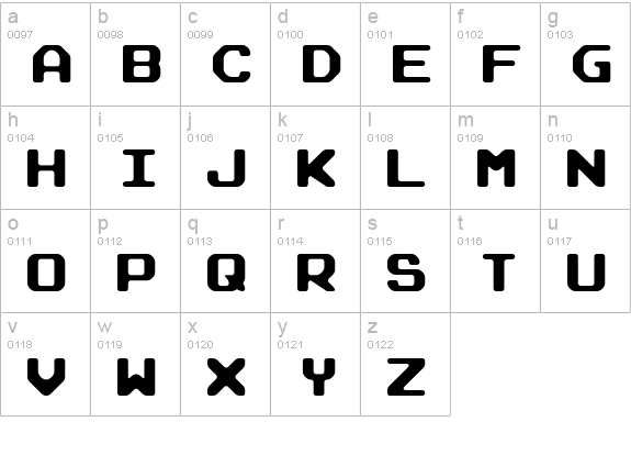 Arcade Rounded lowercase a-z preview