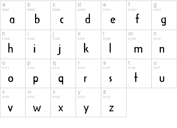 ArcaneBroad Regular lowercase a-z preview