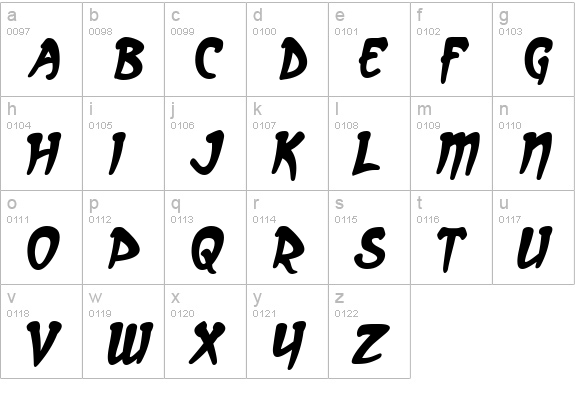 Arcanum Bold lowercase a-z preview