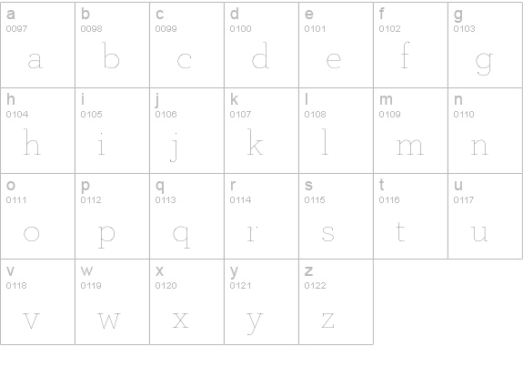 Archer Hairline lowercase a-z preview
