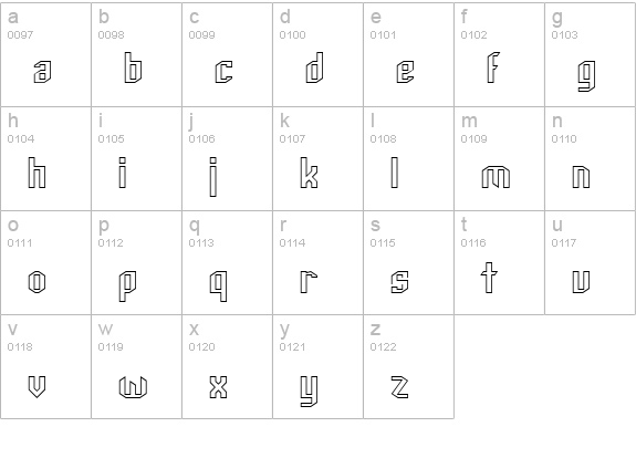 Archery Black Outline lowercase a-z preview