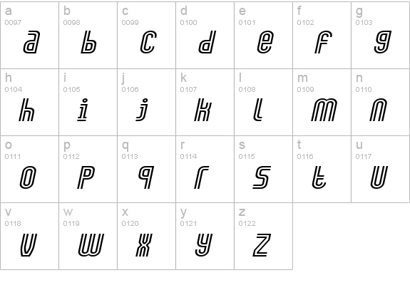 ArchExtended Italic lowercase a-z preview