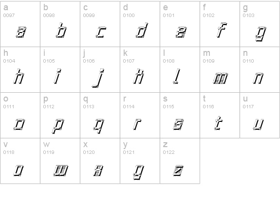 Architypo Oblique lowercase a-z preview