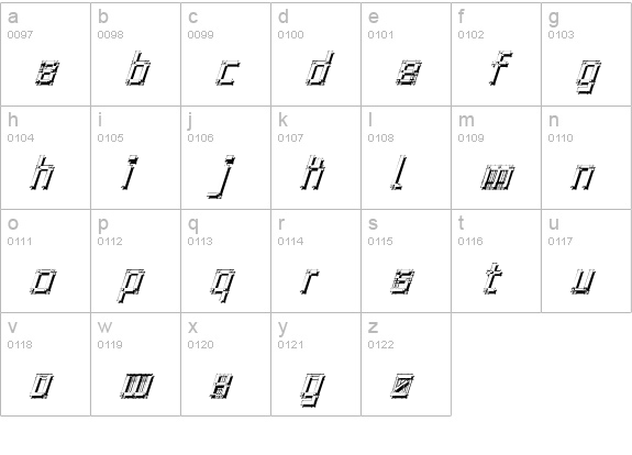 ArchitypoShadow-Oblique lowercase a-z preview