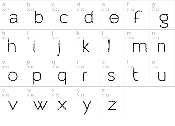 Archivio Crashed lowercase a-z preview