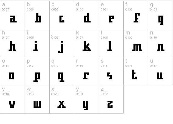 Arcturus lowercase a-z preview
