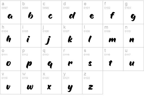 Argiss Font lowercase a-z preview