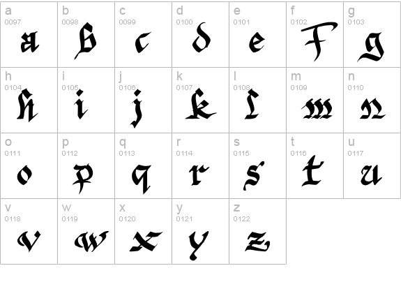 Argor Priht Scaqh lowercase a-z preview
