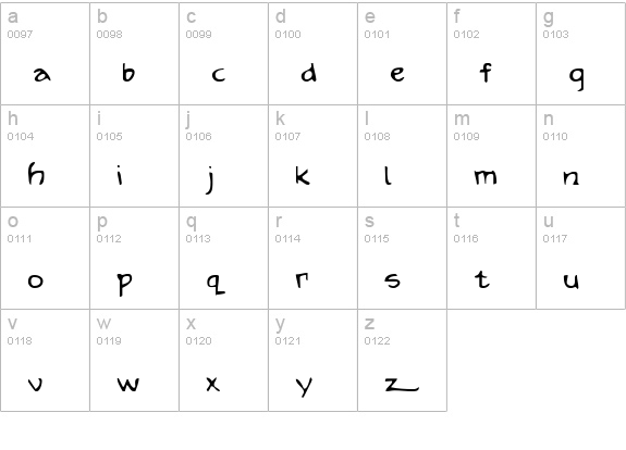 Arilon lowercase a-z preview