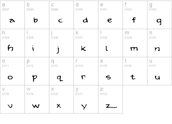 Arilon Expanded lowercase a-z preview