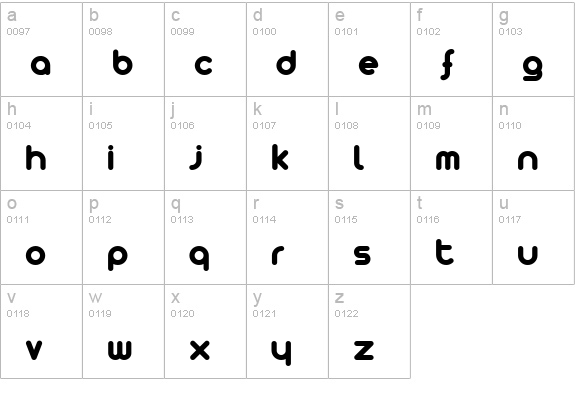 Arista lowercase a-z preview