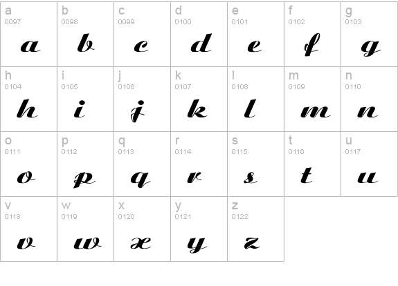 Ariston Wd lowercase a-z preview