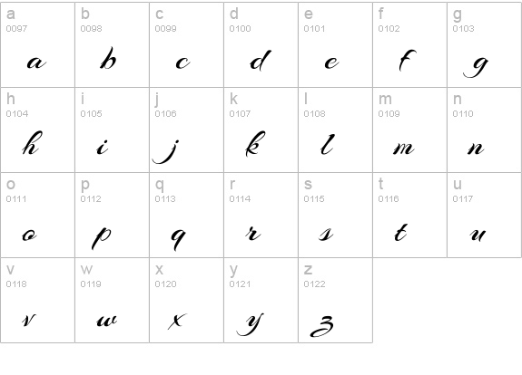 Arizonia lowercase a-z preview