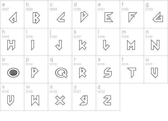 Arkanoid lowercase a-z preview