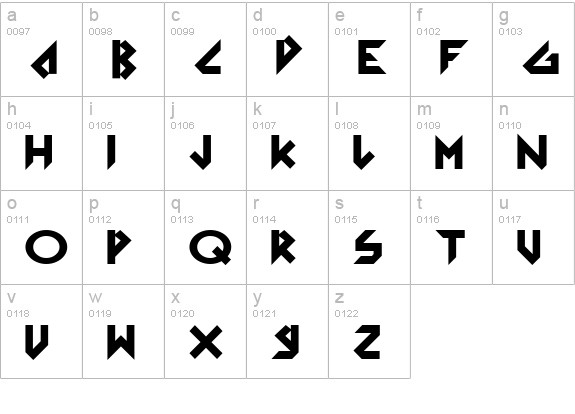 Arkanoid Solid lowercase a-z preview
