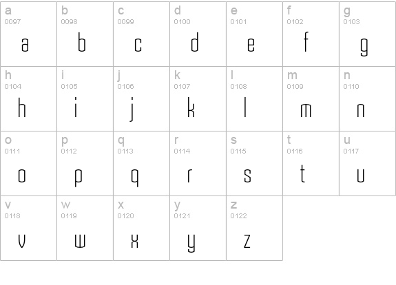 Armada-LightCondensed lowercase a-z preview