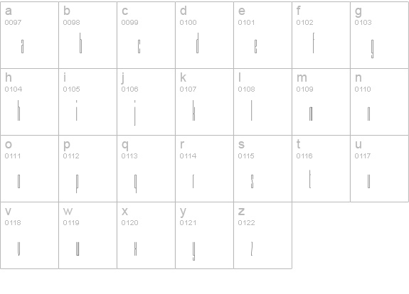 Armada-ThinCompressed lowercase a-z preview