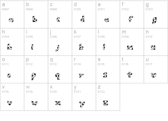 Army Beans Regular lowercase a-z preview