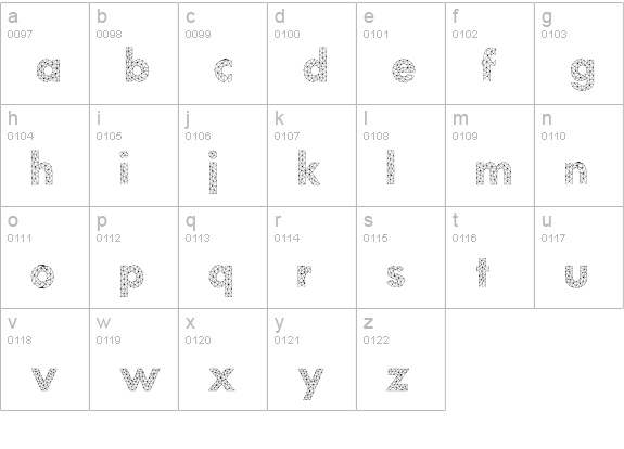 Aroly lowercase a-z preview