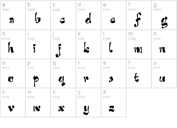 Arriba Std lowercase a-z preview