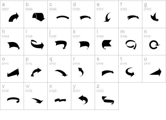 ArrowMatic lowercase a-z preview