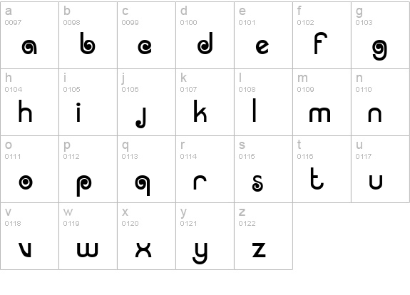 Arruba lowercase a-z preview