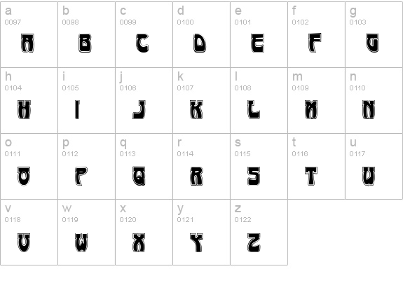 Art-Nouveau 1895-Contour lowercase a-z preview