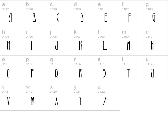Art-Nouveau 1900 lowercase a-z preview