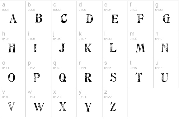 Artistamp Medium lowercase a-z preview