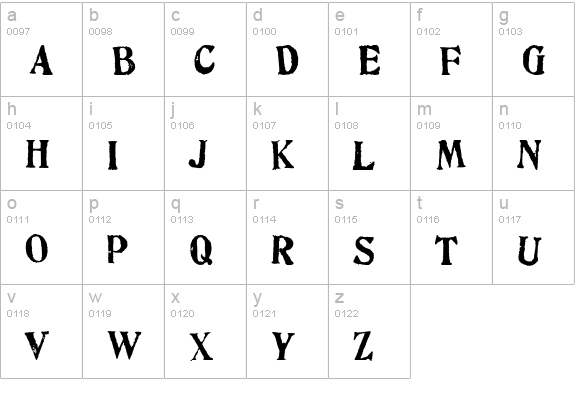 Artistamp Wet Jumbled lowercase a-z preview