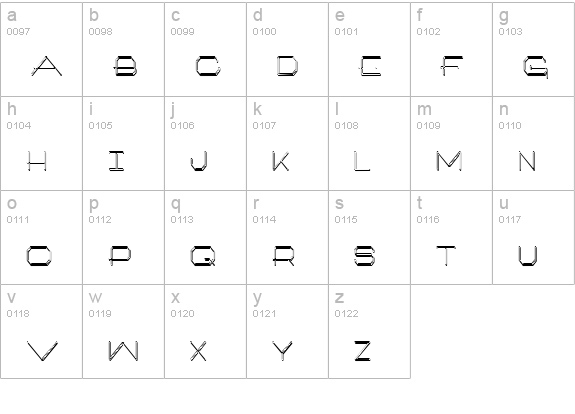Artlook 3-D Narrow lowercase a-z preview