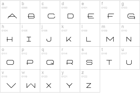 ArtlookinOneType lowercase a-z preview
