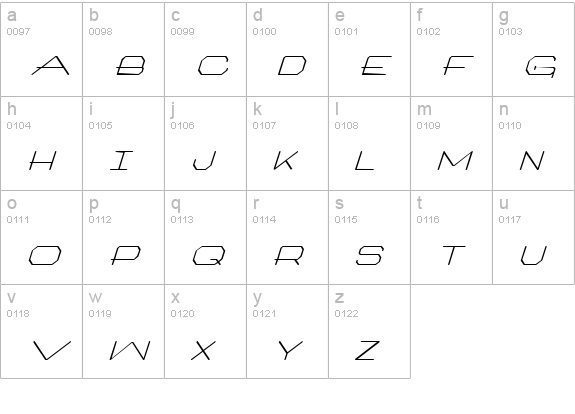 ArtlookIT Italic lowercase a-z preview