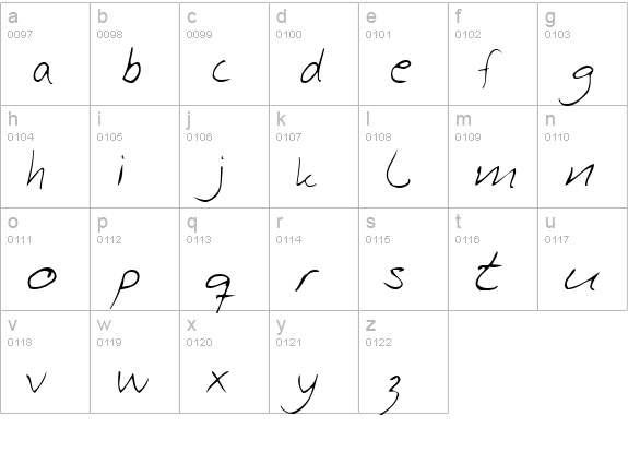 Asa Rocks lowercase a-z preview