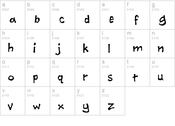 Ashcan BB lowercase a-z preview