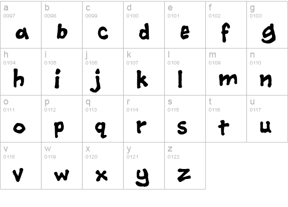 Ashcan BB Bold lowercase a-z preview