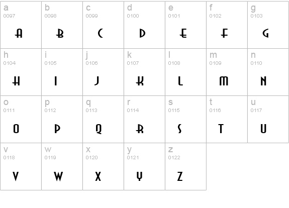 Asia Extended Normal lowercase a-z preview