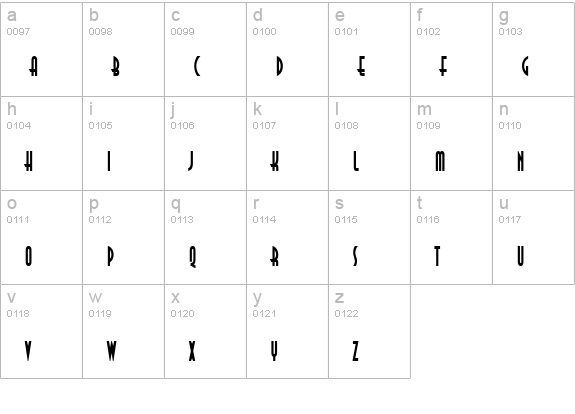 Asia Thin Bold lowercase a-z preview