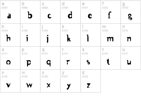 Asman lowercase a-z preview