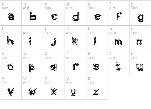 Aspera lowercase a-z preview