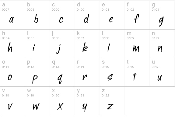 Aspire lowercase a-z preview