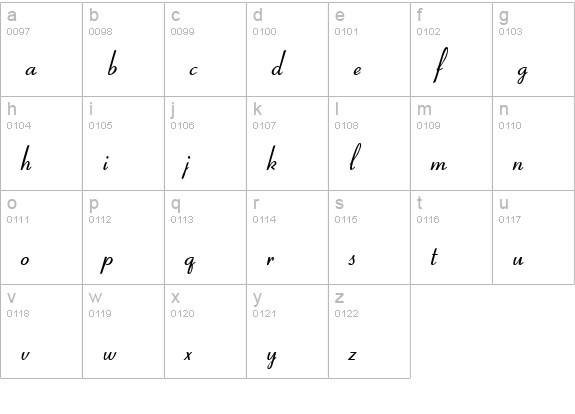 Aspire DemiBold lowercase a-z preview