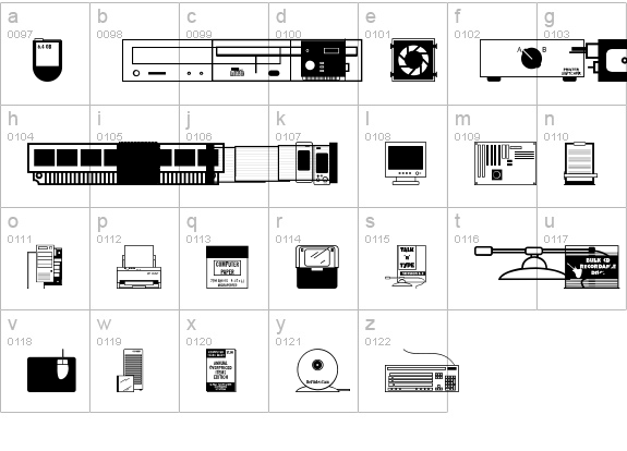 Assorted Computer Stuff JL lowercase a-z preview