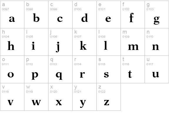 Aster MN Demi lowercase a-z preview